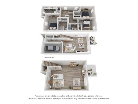 a stylized floor plan of a 1 bedroom apartment with a bathroom and a kitchen